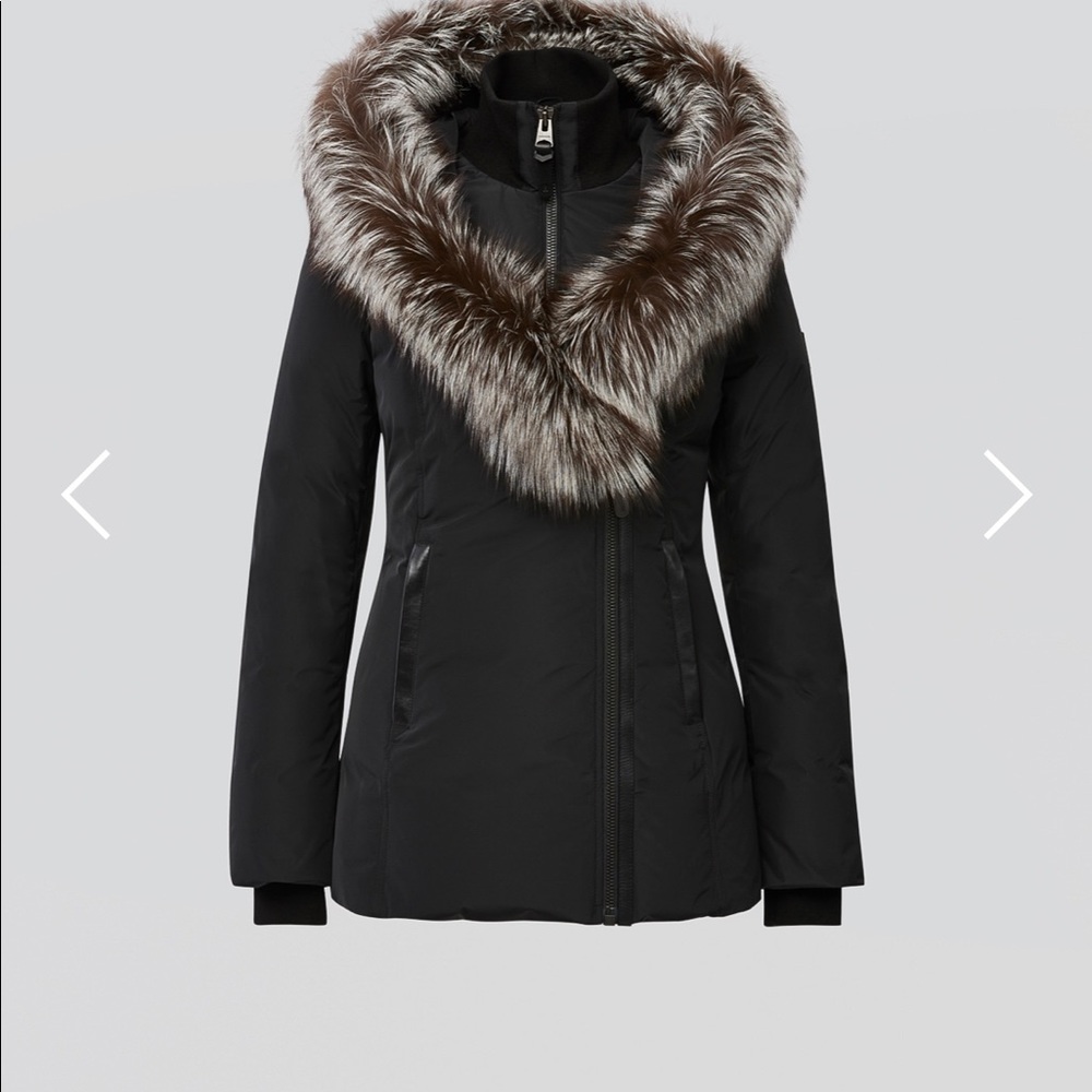 COPY - Mackage adali down coat with silver fox collar